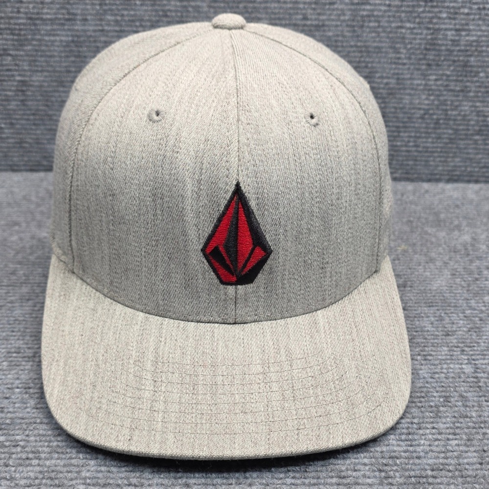 Volcom Hat Cap Fitted Small Medium Gray Mens Gray FlexFit Skate Surf Streetwear